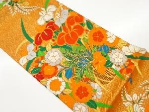 佐賀錦花籠模様織出し袋帯